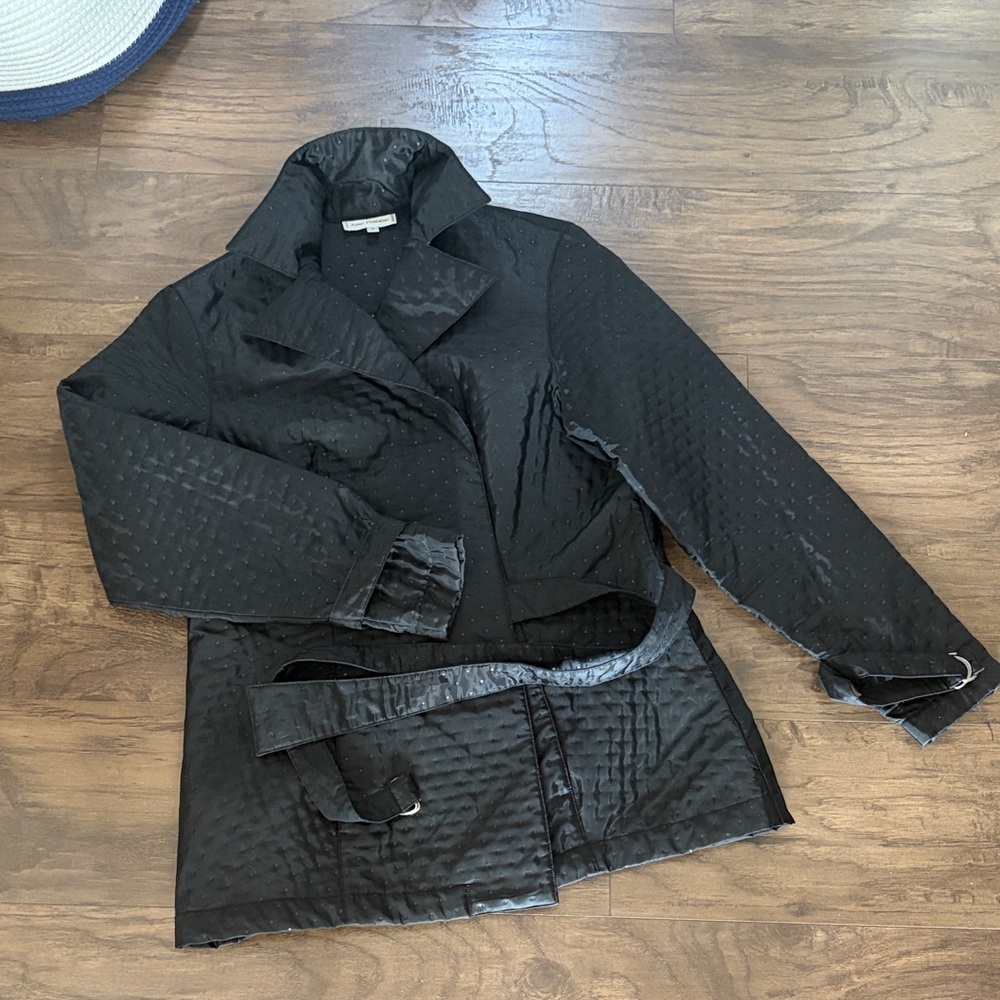 Anne Fontaine Black trench style jacket with attached Belt
